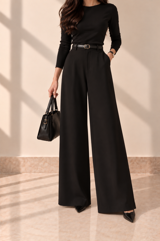 Straight Wide Leg Pants