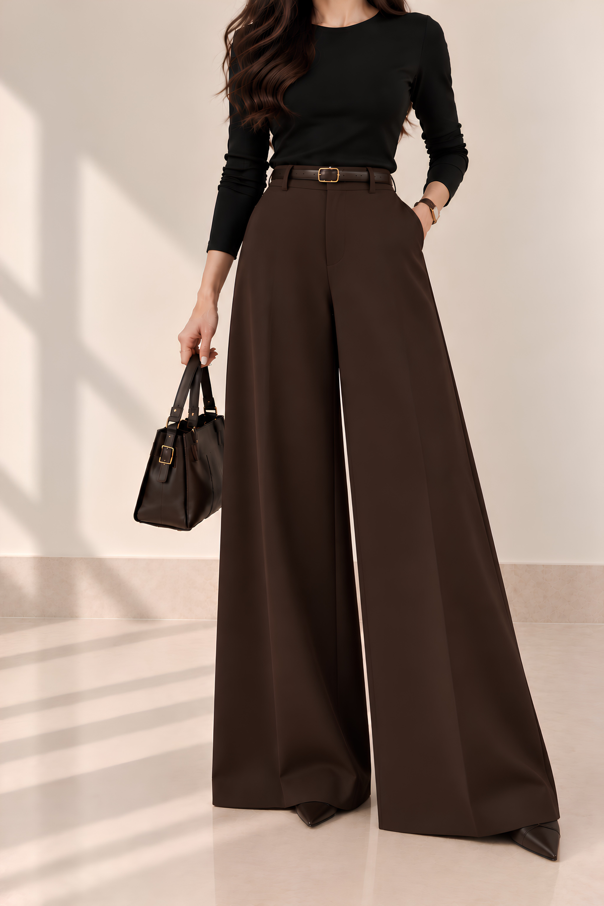 Straight Wide Leg Pants