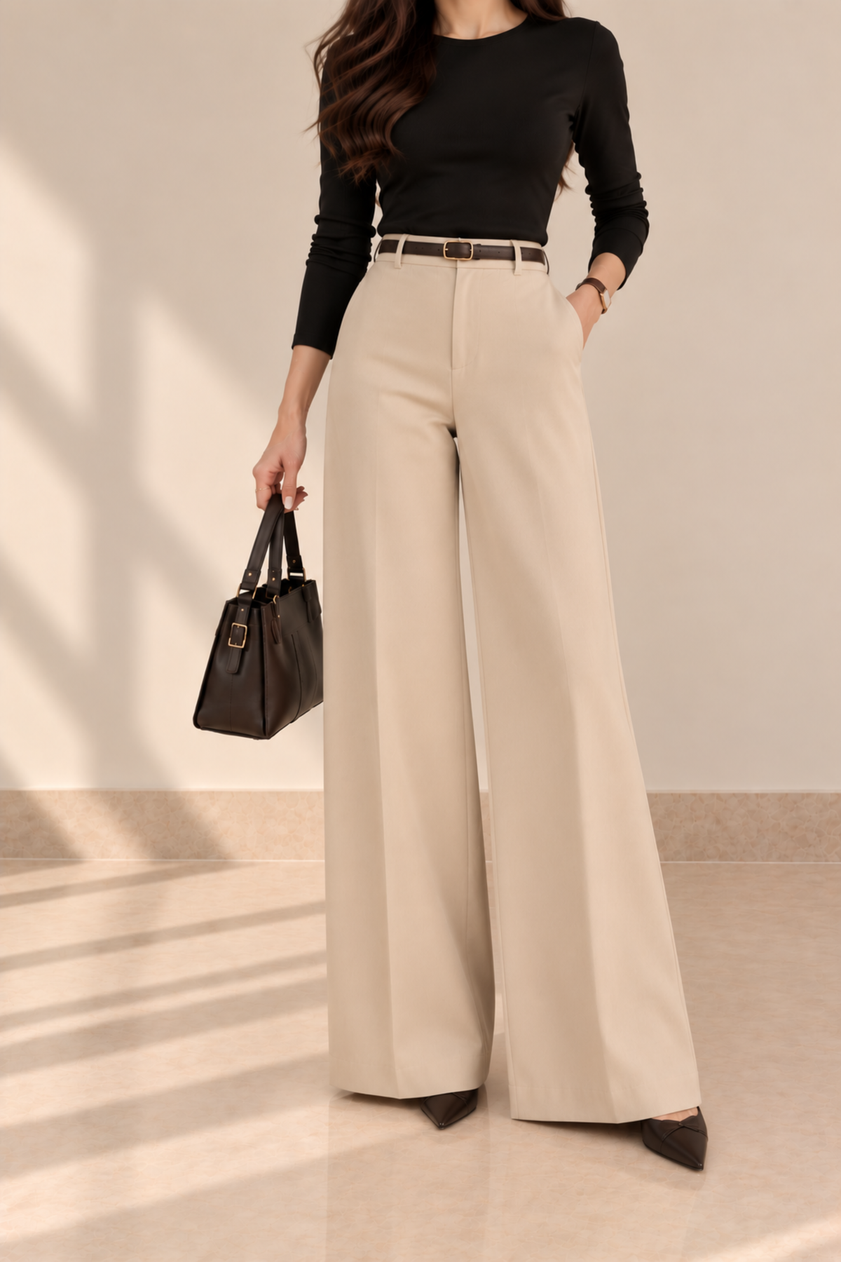 Straight Wide Leg Pants