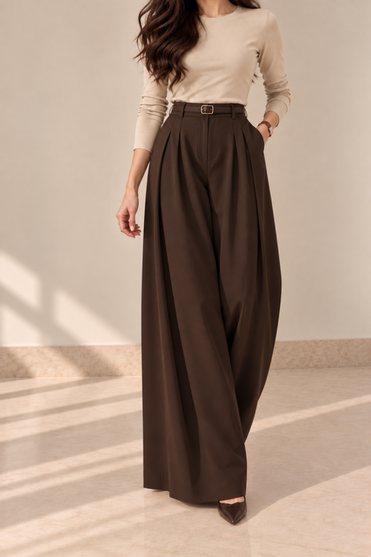 Pleated Wide Leg Pants